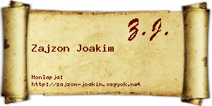 Zajzon Joakim névjegykártya